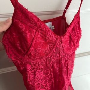 Red Princess Polly Lace Bodysuit